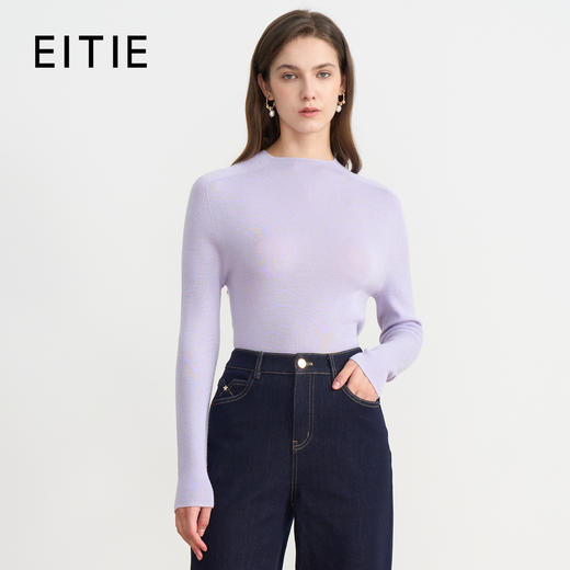 【精纺羊毛针织衫】EITIE爱特爱舒适打底半高领显瘦秋季新款C2501806 商品图8
