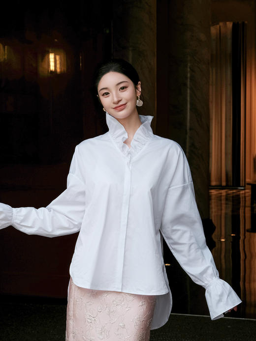 廷前观棠 | 格物荷叶领白衬衫 商品图2