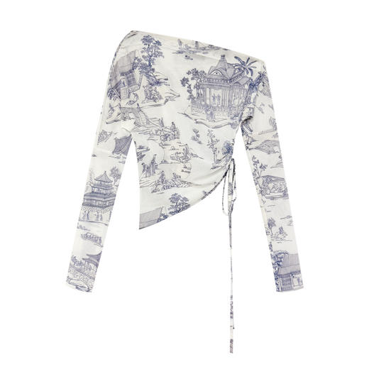 雍正行乐图手绘印花露肩皮肤衣 商品图4