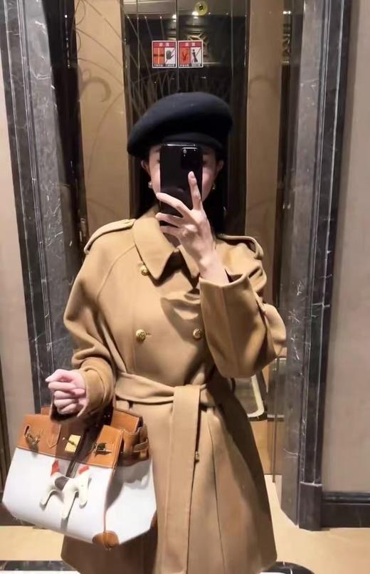 【高端系列】手工定制3691款100%羊毛韩系小香风中款双面尼大衣-喜出 商品图2