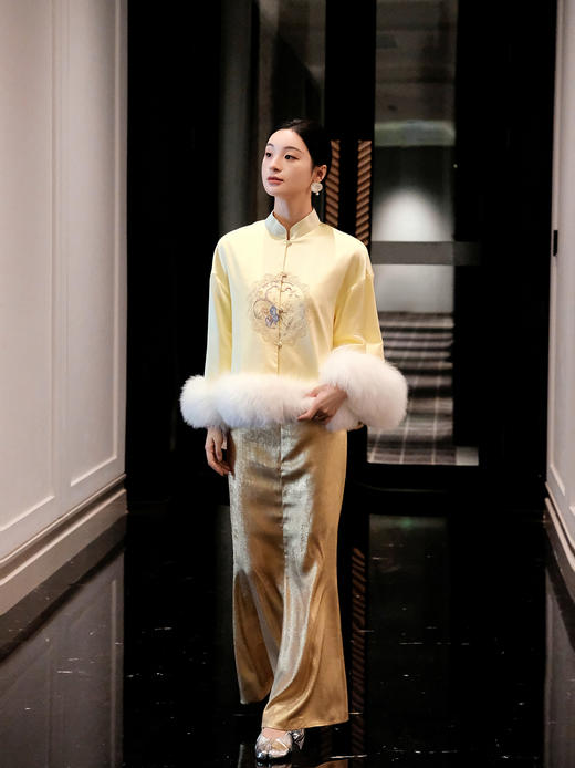 廷前观棠 | 塙和金色半裙 商品图0