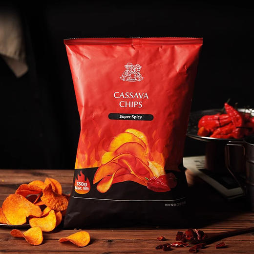 印度尼西亚进口莱纳黑胡椒味|超辣味丨奶酪汉堡风味原切木薯片138g 商品图1