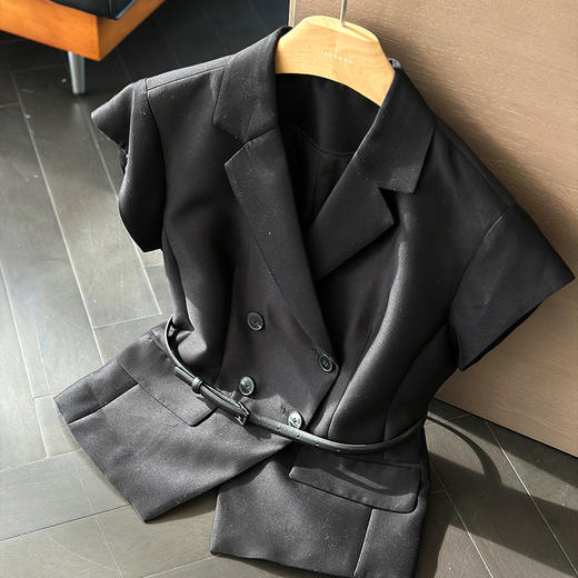 良木礼羊毛短袖外套(腰带）（Q8186） 商品图1