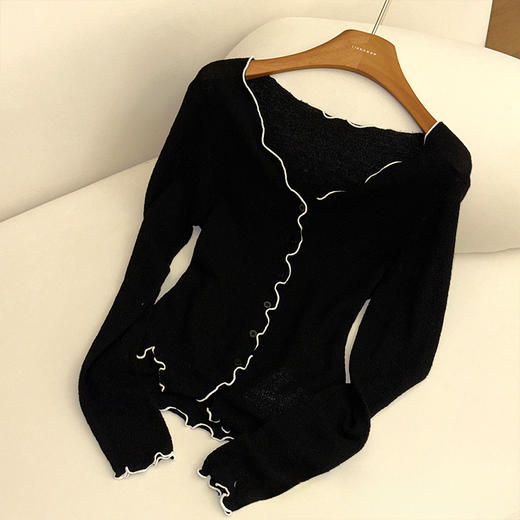 【撤/下架】良木礼羊毛卷边开衫（飘带）（Q8152） 商品图1