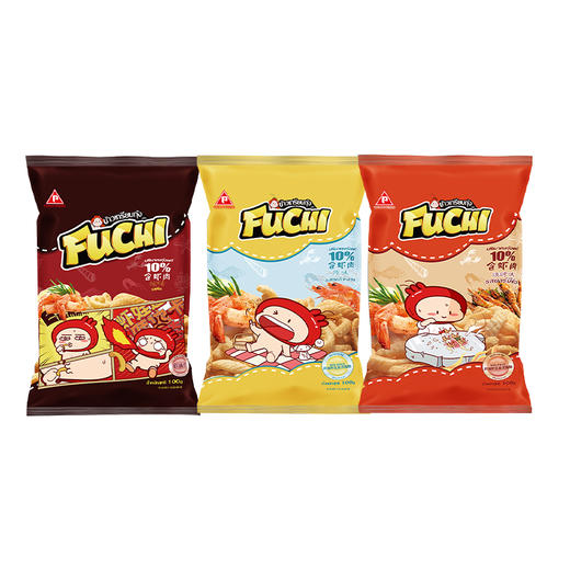 泰国进口富吃烧烤味丨辣味丨原味虾条（膨化食品）100g/袋 商品图4