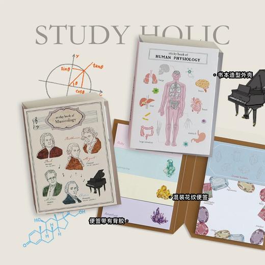 日本GreenFlash STUDY HOLIC趣味学科主题系列书籍创意造型便签贴套组 商品图1