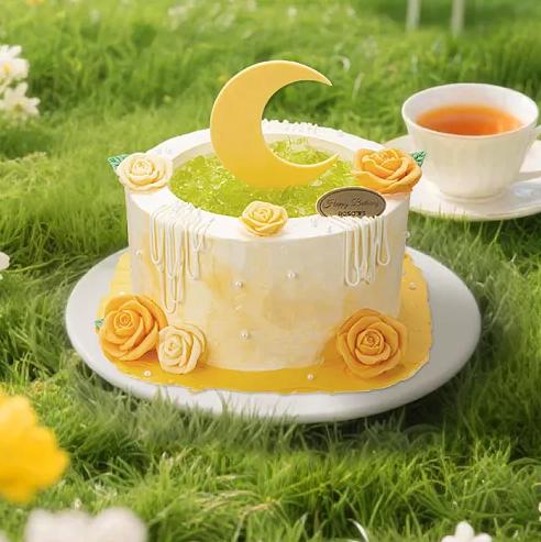 黄玫瑰许愿池生日蛋糕 商品图1