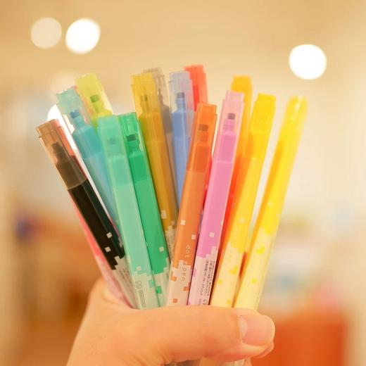 sunstar太阳星双头记号笔方形四角像素创意马克笔立体线条书写标记学生设计师水性墨水单支 商品图3