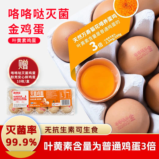 咯咯哒灭菌金鸡蛋叶黄素鸡蛋20枚 （赠咯咯哒安心鲜鸡蛋10枚） 商品图0