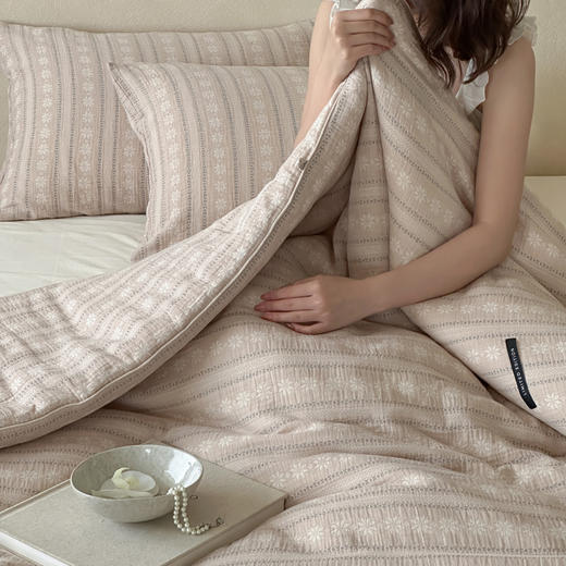 【换季出清】自然醒色织提花棉柔被TD 商品图6