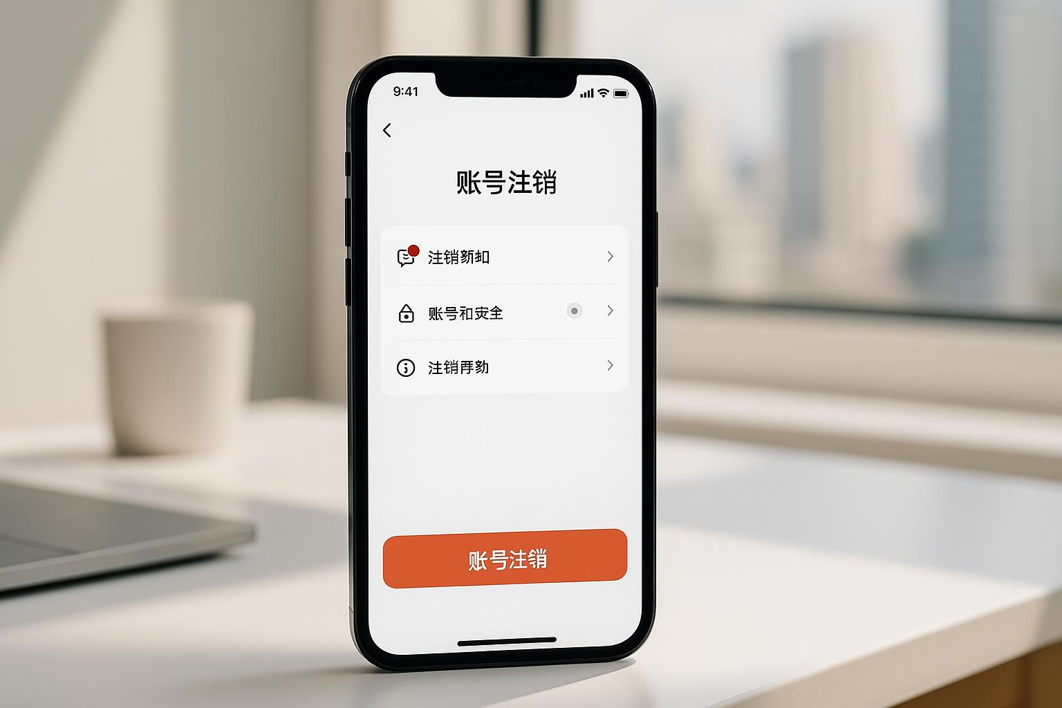 通过APP自助注销账号