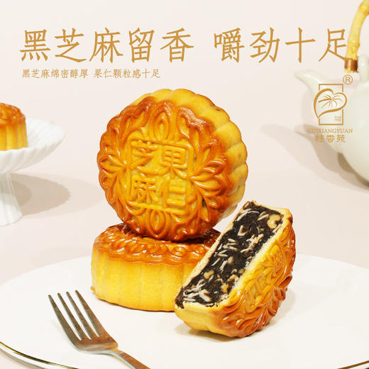梧州桂香苑黑芝麻果仁月饼185g*4礼盒装 商品图1