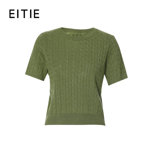 EITIE爱特爱气质通勤简约圆领修身显瘦针织衫秋新款8301001 商品图8