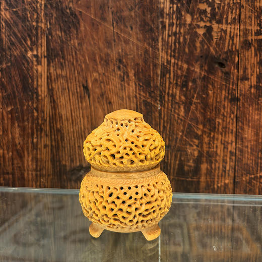 镂空葫芦香炉°黄杨木 商品图0