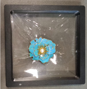 牡丹花银花丝鎏金点羽纯手工