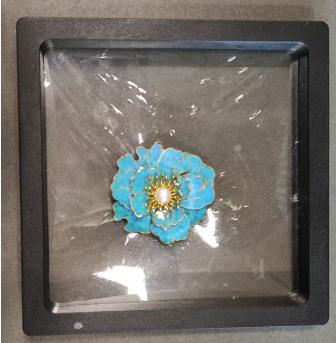 牡丹花银花丝鎏金点羽纯手工 商品图0