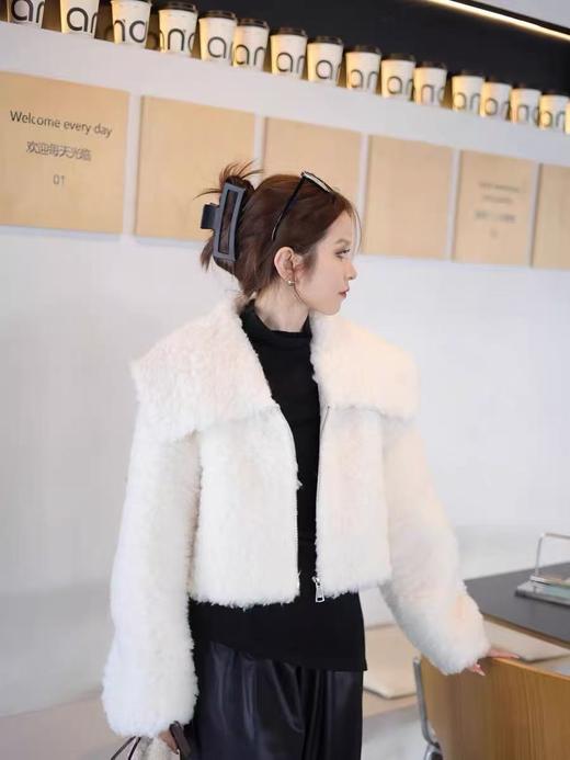 【孤品捡漏】100%羊毛，真羊毛，可检测，翻领短款长毛秋冬外套-喜出 商品图3