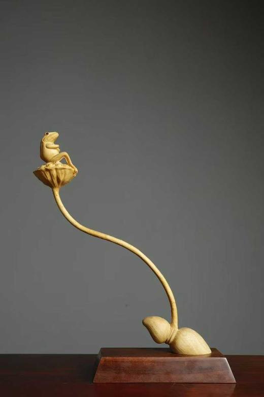 呱呱来财蛙趣°小叶黄杨摆件 商品图3