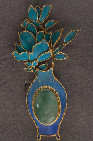 花丝镶嵌（花瓶胸针）  翡翠 商品图0