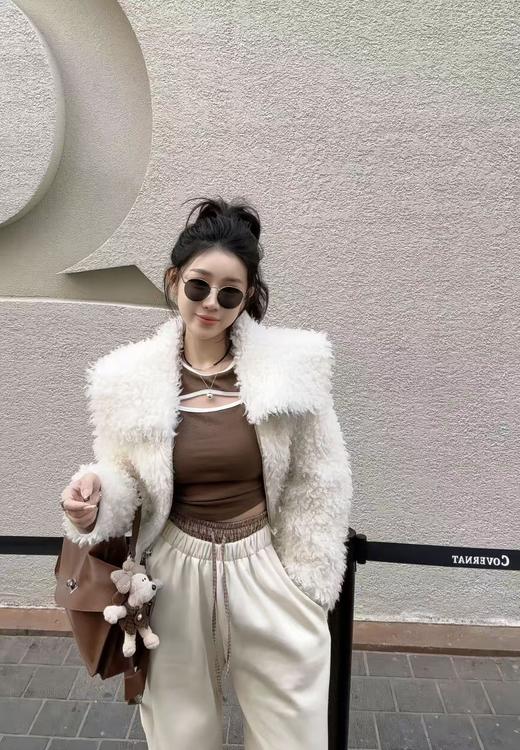 【孤品捡漏】100%羊毛，真羊毛，可检测，翻领短款长毛秋冬外套-喜出 商品图0