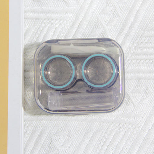 轻度ins风创意隐形眼镜盒 便携透明迷你简约一体伴侣盒美瞳双联盒1个 商品图5