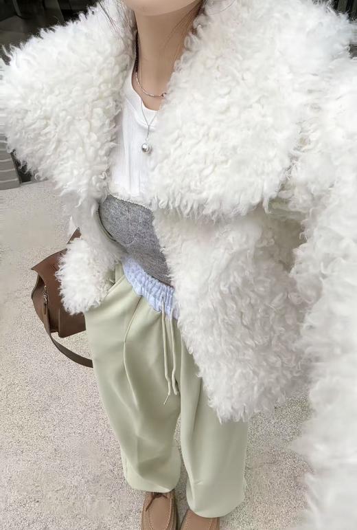 【孤品捡漏】100%羊毛，真羊毛，可检测，翻领短款长毛秋冬外套-喜出 商品图2