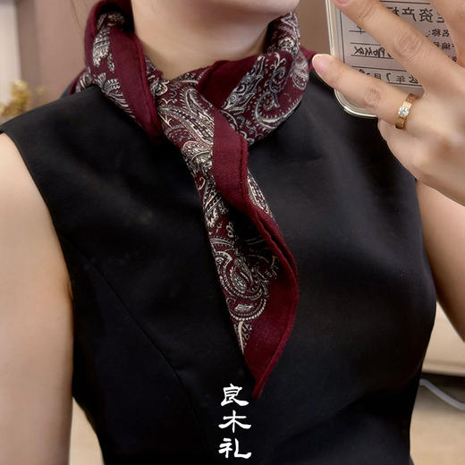 【不退不换】【预售7天】良木礼羊毛丝巾（Q258409） 商品图0