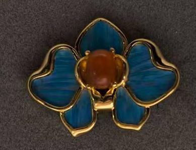 花丝镶嵌(牡丹胸针）      南红 淡水珍珠 商品图0