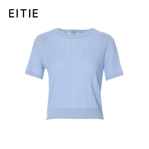 EITIE爱特爱气质通勤简约圆领修身显瘦针织衫秋新款8301001 商品图6