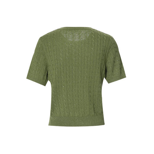 EITIE爱特爱气质通勤简约圆领修身显瘦针织衫秋新款8301001 商品图9