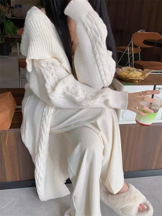 【孤品捡漏】微脏等 G10白色中长针织开衫-喜出 商品图2