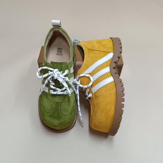 西村名物2025年秋季新款厚底防滑舒适透气系带运动鞋德训鞋面包鞋X25CM30611 商品图4