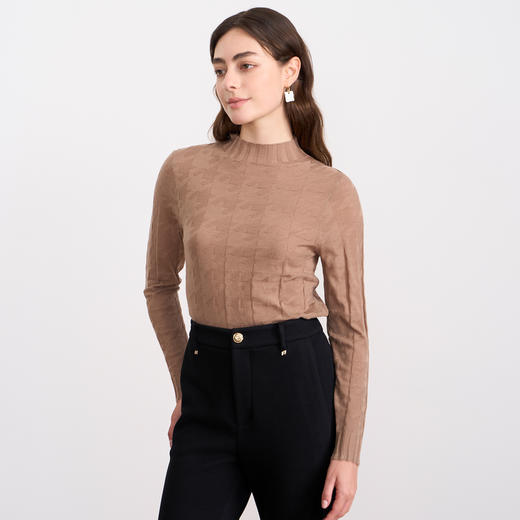 EITIE爱特爱半高领薄款舒适柔软修身显瘦打底针织衫C2501804 商品图2