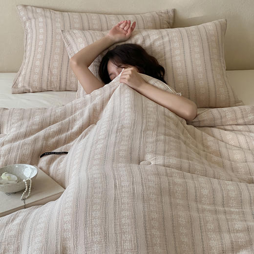 【换季出清】自然醒色织提花棉柔被TD 商品图5