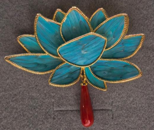 花丝镶嵌(荷花胸针）珊瑚 商品图0