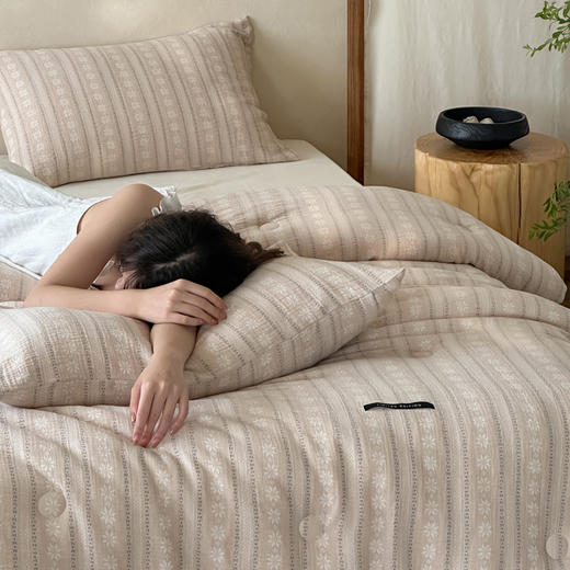 【换季出清】自然醒色织提花棉柔被TD 商品图8