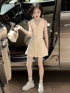 仅限11.11，不参与退【孤品捡漏】G18女童浅米卡棉麻感防走光裙裤-喜出