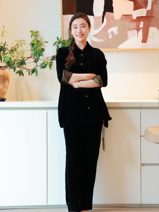 【2026东衣作】新中式衬衣+直筒裤（25810107+25809106-来财） 商品图2