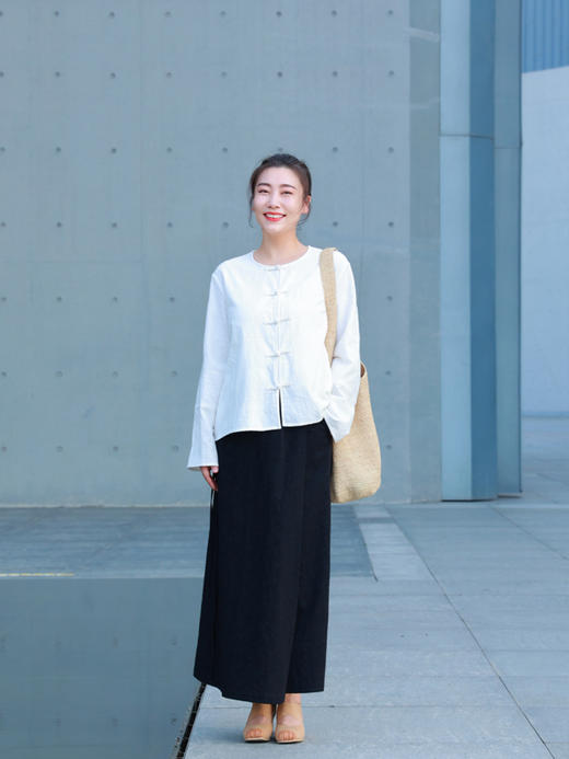 【抖音专属】久念·新中式上衣（25810041-缟羽） 商品图0