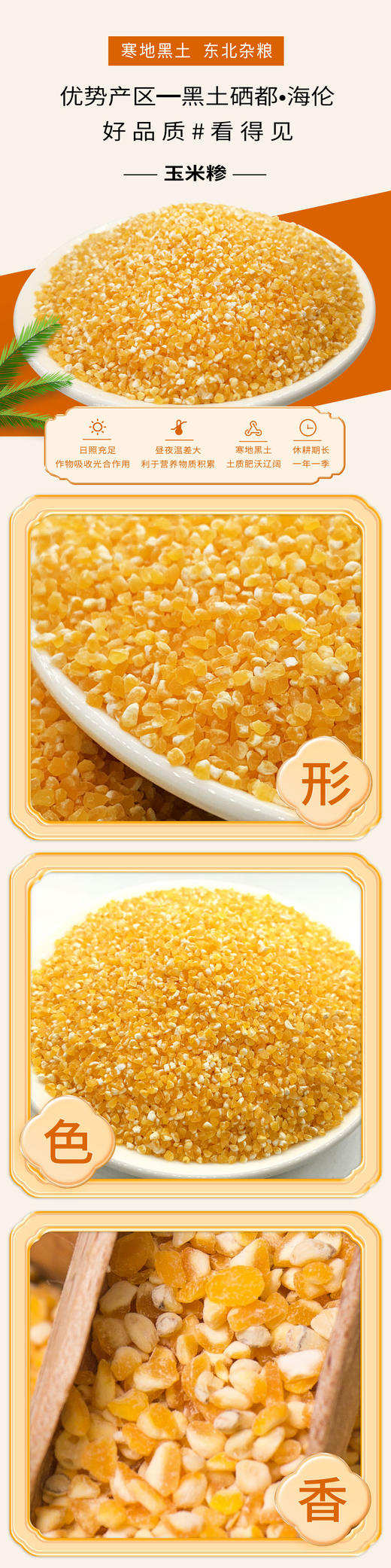 海伦半亩田霍氏玉米糁2kg 商品图2