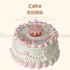 粉色复古裱花蛋糕