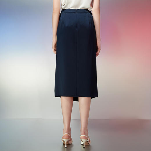 EITIE爱特爱夏季新款气质高级感提褶高腰显瘦半身裙7806503 商品图5