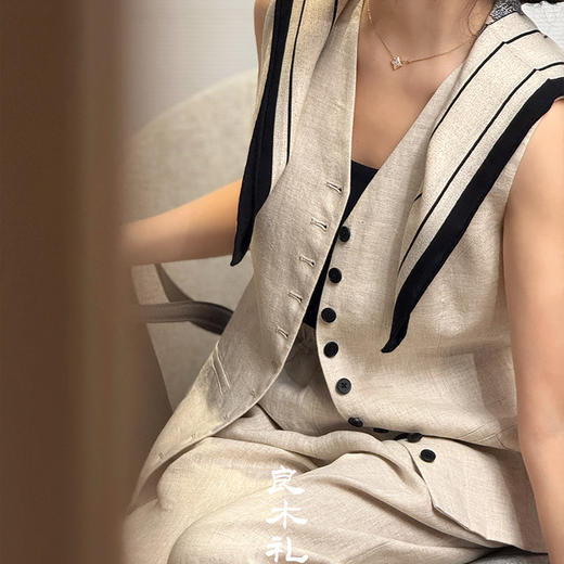 【特价不退不换】良木礼亚麻马甲（Q258193） 商品图3