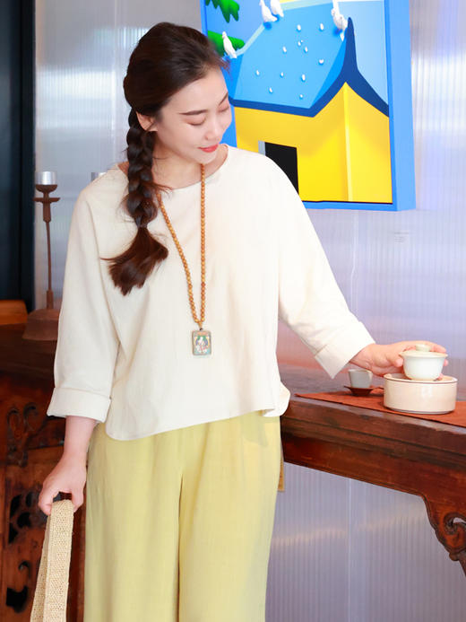 【抖音专属】怡然·新中式上衣（25808037-半见） 商品图3