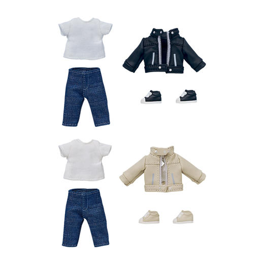 【GSC补款】粘土娃 服装套组 骑行夹克（黑/象牙白） 商品图4