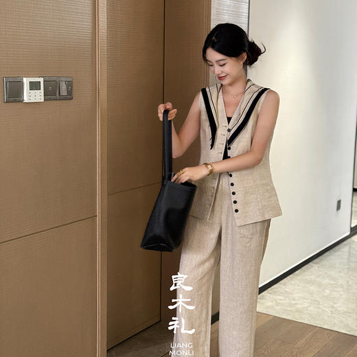 【特价不退不换】良木礼亚麻马甲（Q258193） 商品图4