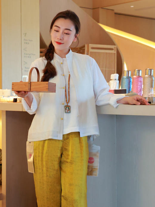 【2026东衣作】水云之涧·新中式上衣（25708182芸白） 商品图2