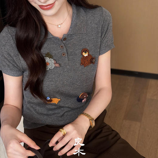 【预售7天】良木礼翻领羊毛小衫（258437改258498） 商品图0