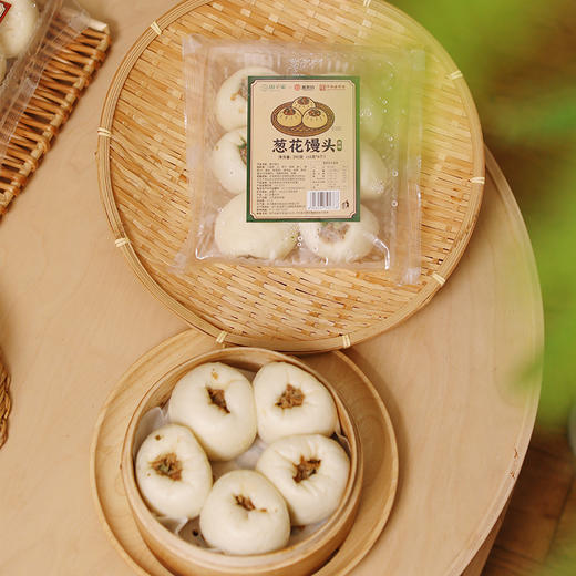 葱花馒头390克/袋（6个装）松软韧甜 内馅爆满脆嫩笋丁+鲜肉+清甜萝卜 商品图3