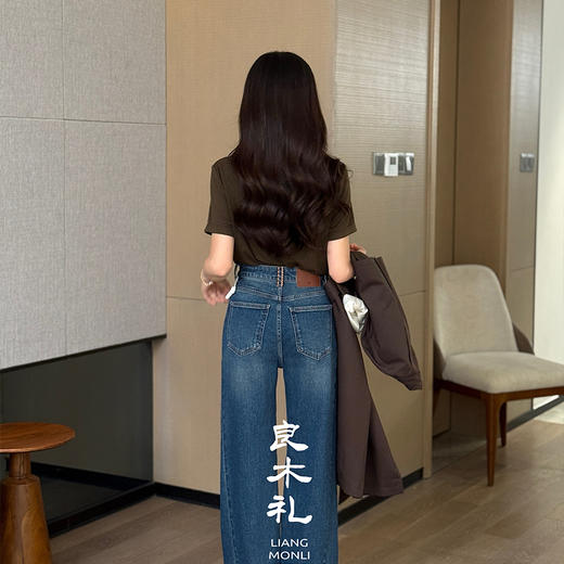 【特价不退不换】【预售7天】良木礼阔腿牛仔裤（Q258348） 商品图2